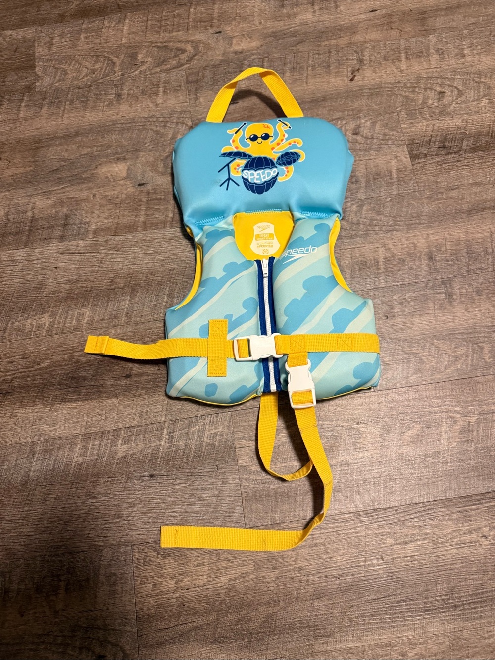 Speedo Light Blue and Yellow Infant Swim Vest with Crab Graphic